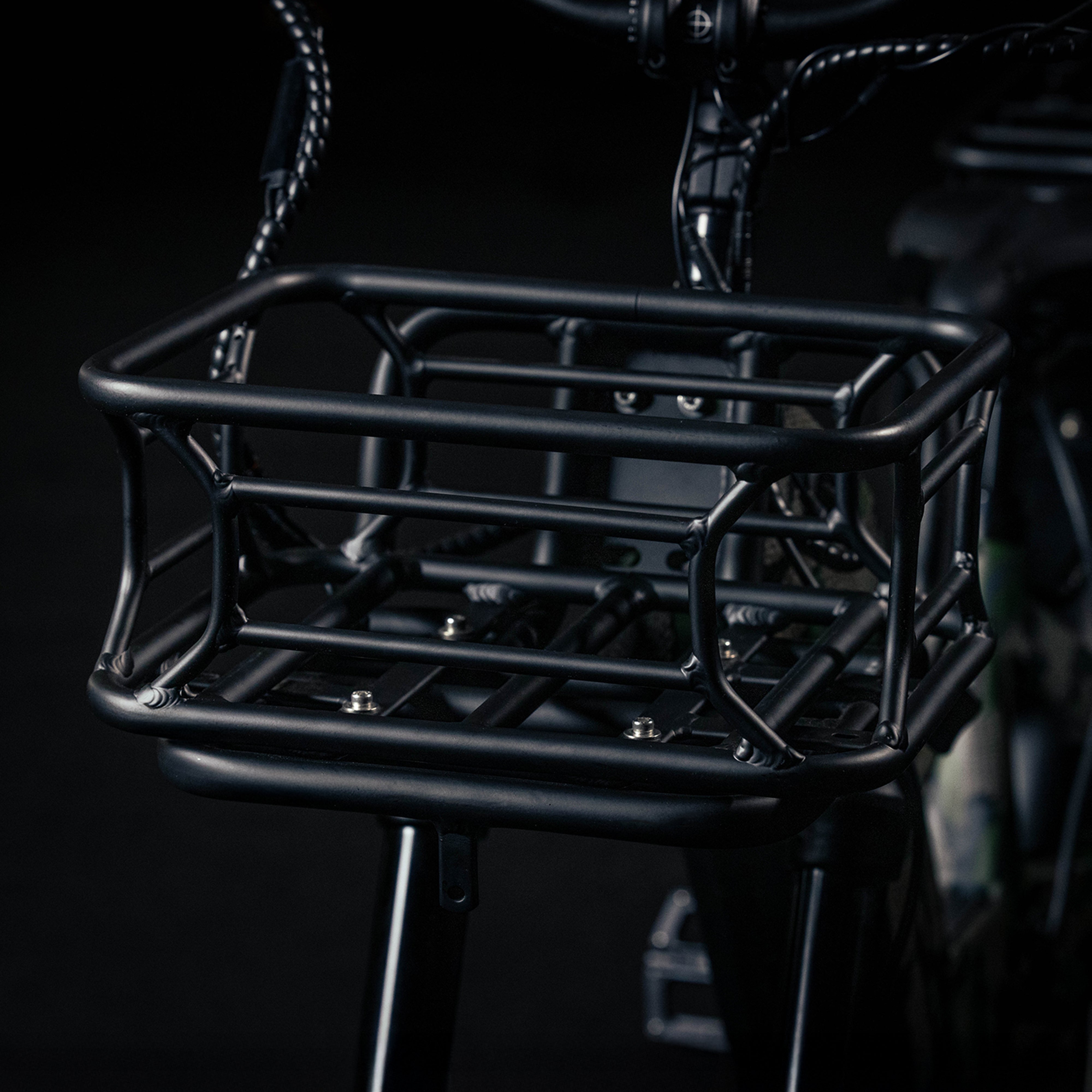  Basket mounted to the front of an eBike 